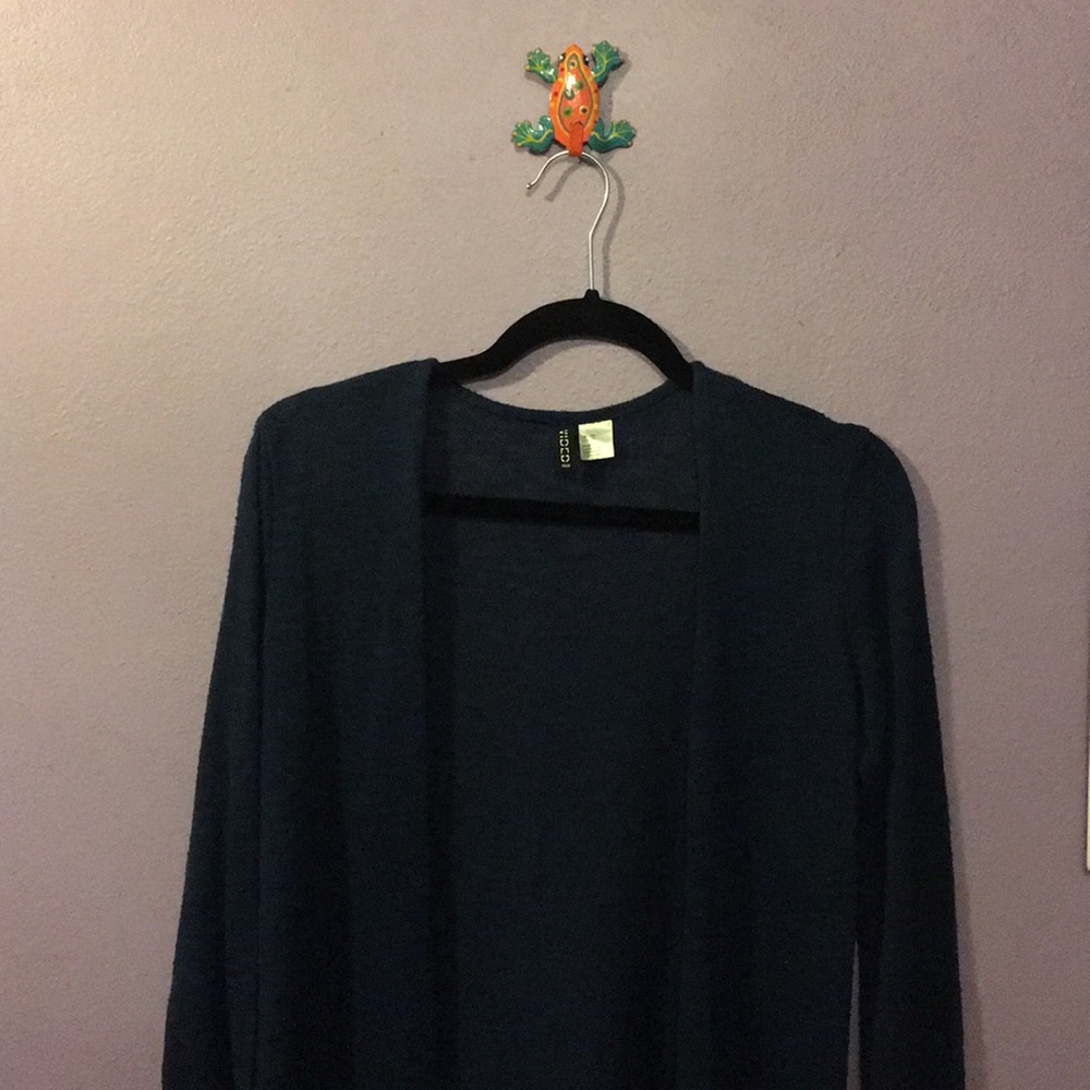 3/$15 H&M Almost-Sheer Lightweight Navy Cardigan